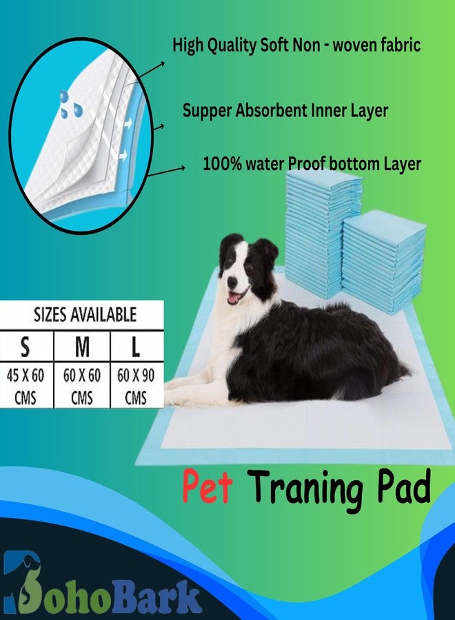 BohoBark Disposable Pet Training Pads 60x90 cms Large Puppy Pee and Quick Drying Surface & Absorbent Core, Suitable for Small/Medium/Large Breed Pets, Dogs, Cats - , 10 Pieces (Pack of 1) - Image 3